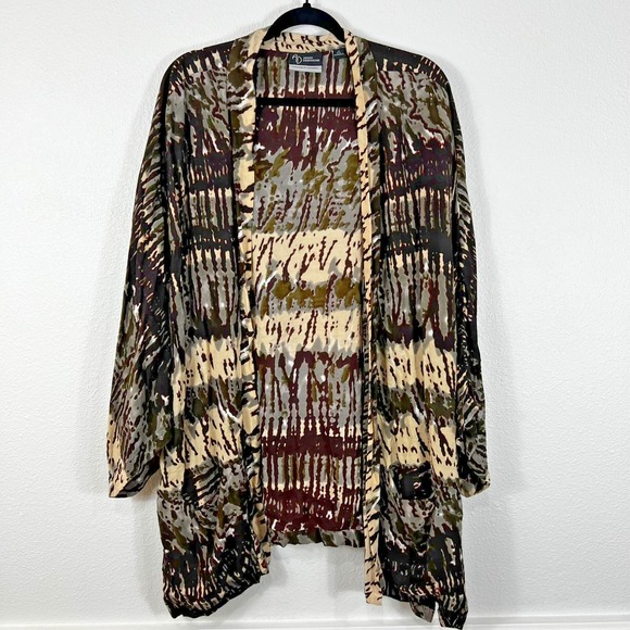 Added Dimensions Catherine's Open Cardigan Women's 2X Dolman 3/4 Sleeve Pockets‎ - Picture 1 of 12